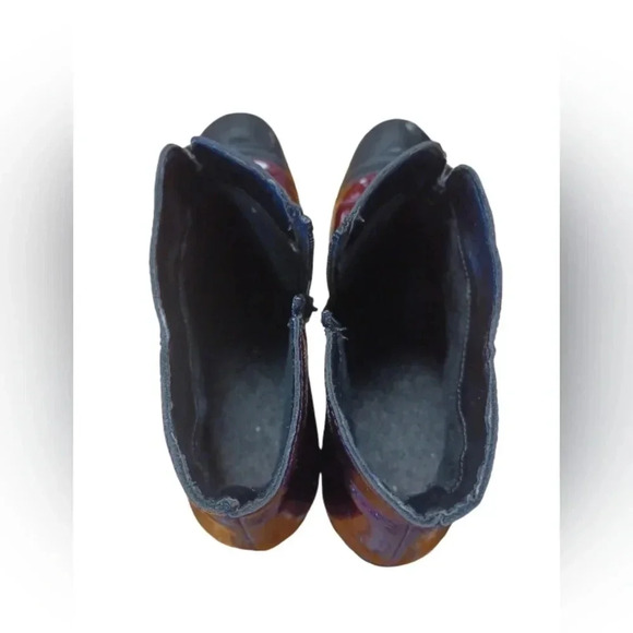 Rieker Red And  Black Zip Up Ankle Boots Size 39 - Picture 8 of 10